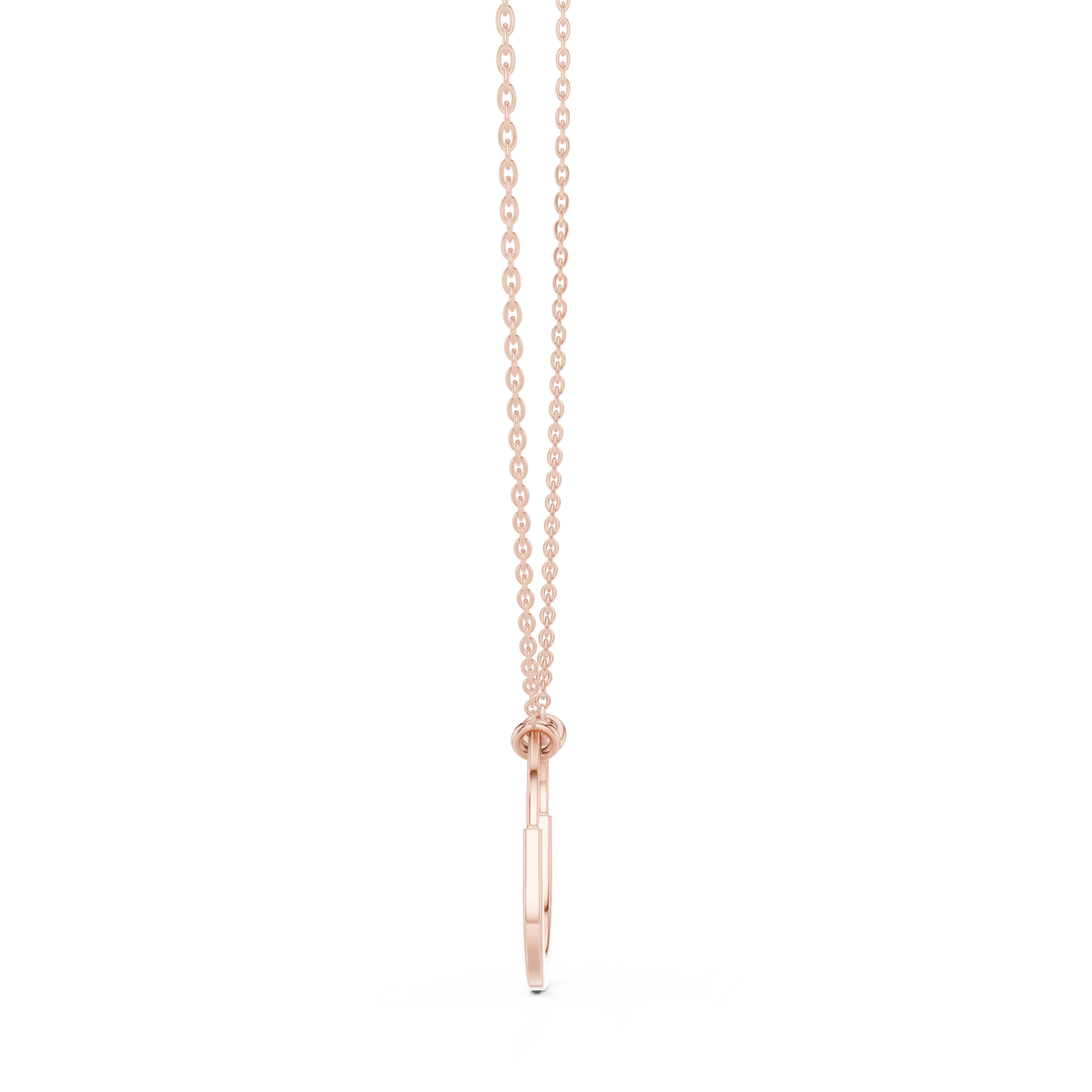 U Shape Hardware Pattern Statement Pendant with Round Moissanite Diamond - View 5
