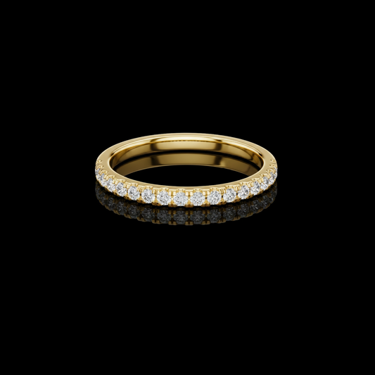 Round Cut Half Eternity Moissanite Diamond Wedding Band