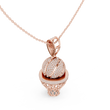 Sports Theme Ball Motif Charm Pendant with Round Lab Grown Diamond - View 5