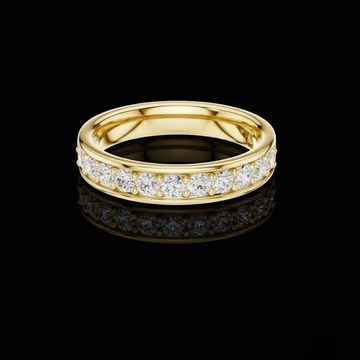Channel Set Round Moissanite Diamond Eternity Ring For Women