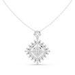 Round Lab Grown Diamond Geometric Square Pendant Necklace - View 3