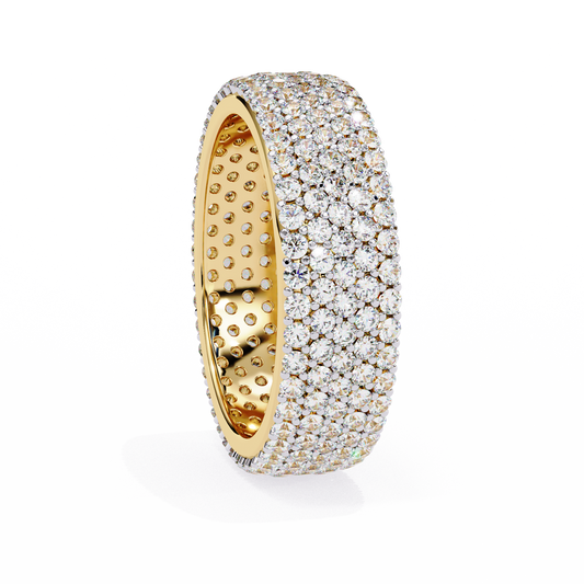 Round Brilliant Full Pave Moissanite Diamond Eternity Band Ring - View 2