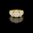 Round Cut Lab Grown Diamond Men's Curved Lattice Grid Pave Statement Band