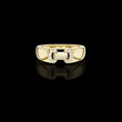 Round Cut Lab Grown Diamond Men's Equestrian Openwork Link Wedding Band