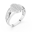 Round Cut Moissanite Diamond Men's Geometric Elongated Medallion Wedding Ring - View 6