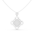 Round Diamond Floral Geometric Lab Grown Necklace - View 3
