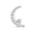 Crescent Moon Pendant with Pave Round Lab Grown Diamond - View 3