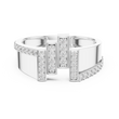 Round Cut Moissanite Diamond Men's Architectural Equalizer Pave Statement Ring - View 3