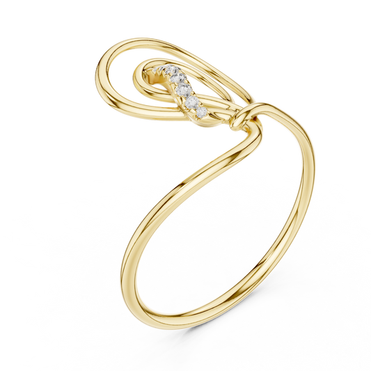 Abstract Open Loop Pave Moissanite Diamond Statement Anniversary Ring - View 2