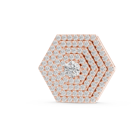 Symmetrical Layering Pendant with Round Moissanite Diamond - View 2