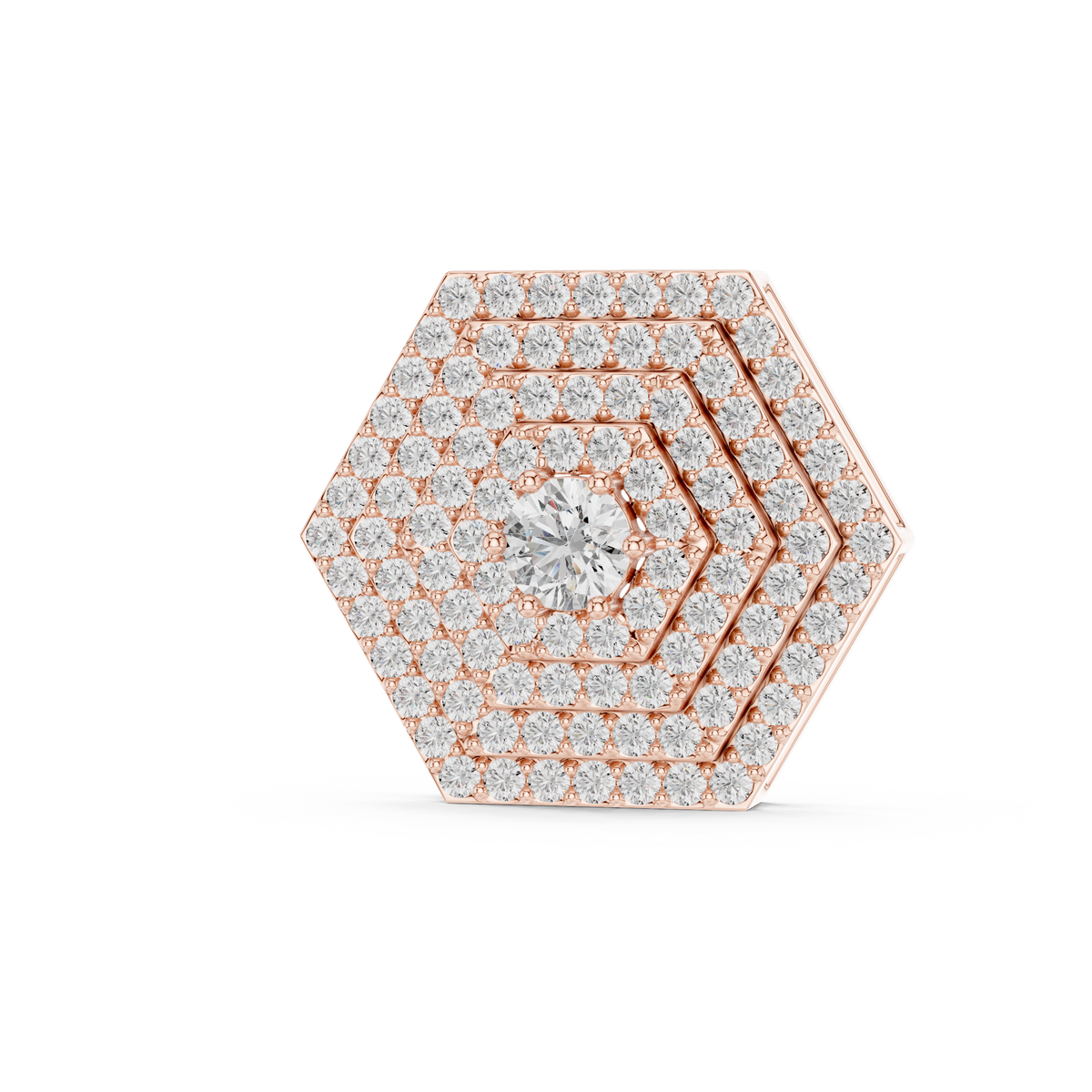 Symmetrical Layering Pendant with Round Lab Grown Diamond - View 2