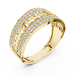 Round Cut Lab Grown Diamond Men's Double Pave Border Geometric Ring - View 4