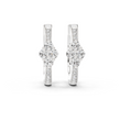 Quad Blossom Flower Cluster Round Moissanite Diamond Huggie Hoop Earring - View 3