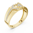 Round Cut Moissanite Diamond Men's Geometric Angular Cutout Statement Band - View 4