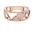 Round Cut Moissanite Diamond Men's Triangular Pave Pattern Statement Ring - View 2