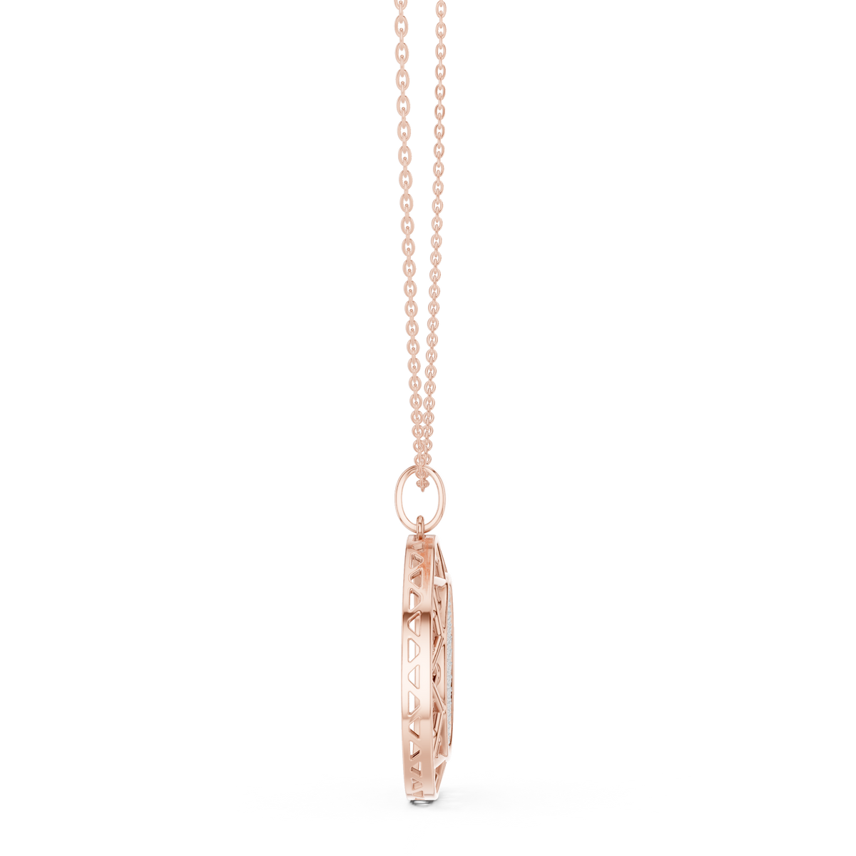 Circular Medallion Pendant with Cluster Round Lab Grown Diamond - View 5