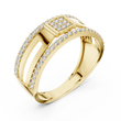 Round Cut Lab Grown Diamond Men's Modern Side Cutout Architectural Wedding Band - View 4