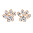 Charming Paw Shaped Earrings with Brilliant Round Lab Diamonds Detailing - View 2