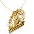 Divine Radha Krishna Peacock Frame Moissanite Diamond Pendant - View 7