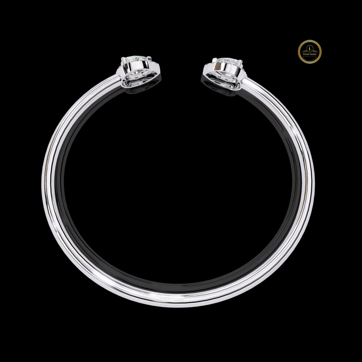 Pear Cut Lab Diamond Contemporary Bypass Bangle - View 4