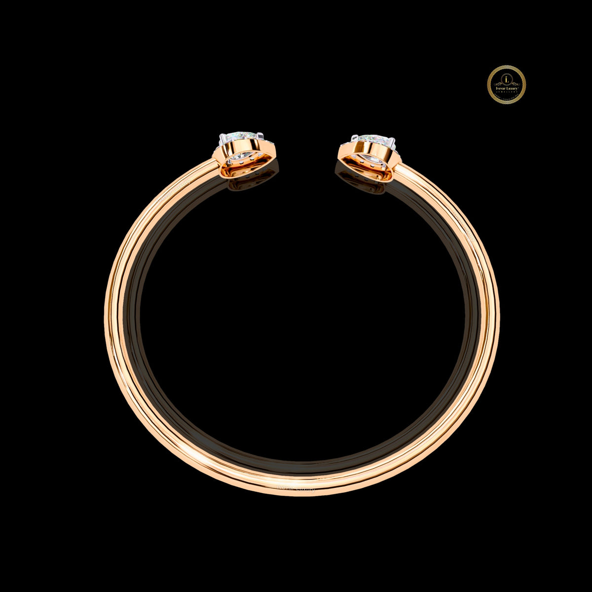 Pear Cut Lab Diamond Contemporary Bypass Bangle - View 5