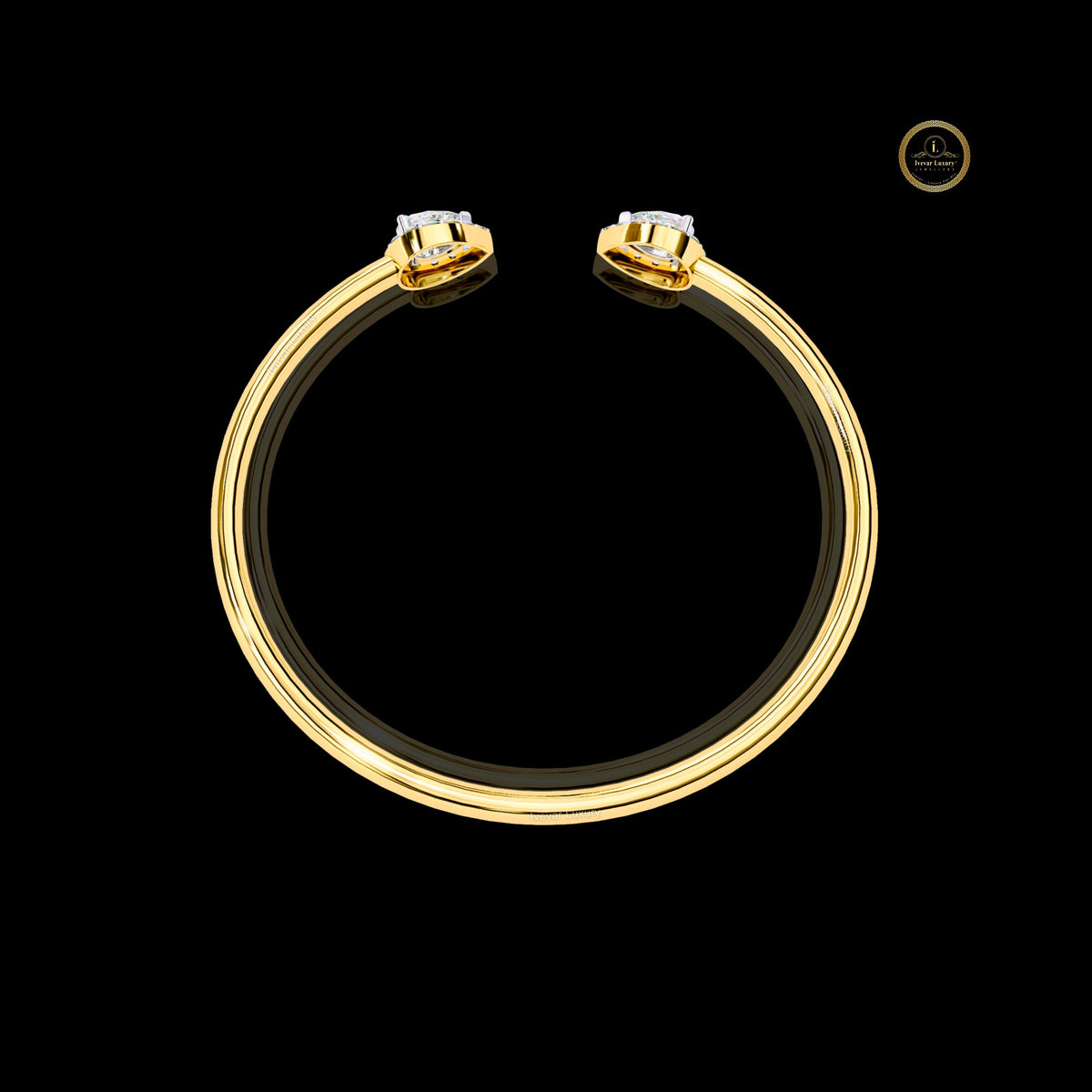 Pear Cut Lab Diamond Contemporary Bypass Bangle - View 6