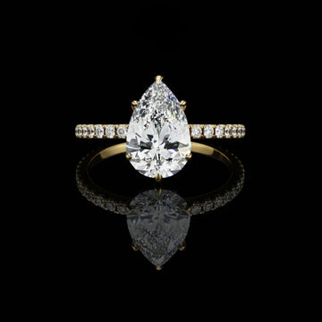 Pear Cut Moissanite Diamond Ring for Wedding Bridal Jewelry