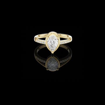 Split Shank Solitaire Pear Cut Lab Diamond Wedding Ring For Women