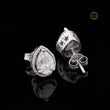 Round Cut Lab Diamond Double Drop Earring Set with Textured Multi Tier Setting - View 3