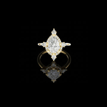 Pear Cut Lab Grown Diamond Bezel Set Solitaire Ring