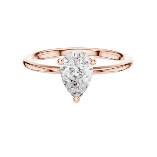 Timeless Pear Cut Lab Diamond Solitaire Ring For Modern Elegance - View 2