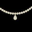 Round Cut Lab Grown Diamond Drop Halo Necklace