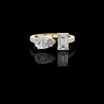 Pear & Emerald Cut Toi et Moi Lab Diamond Engagement Ring