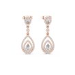 Interlinked Pear Cut Moissanite Diamond Floating Halo Drop Earring - View 2