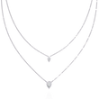 Layered Pear Cut Moissanite Diamond Double Pendant Necklace - View 11