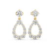 Open Teardrop Round Brilliant Cut Moissanite Diamond Drop Earrings Pear Shaped Halo - View 8