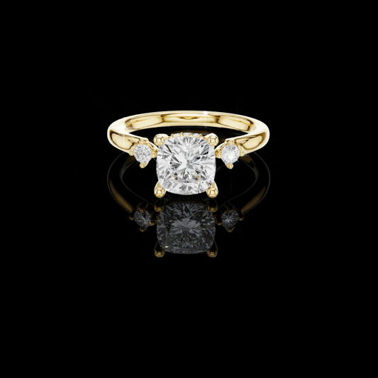 Cushion Cut Moissanite Diamond Minimalist Ring