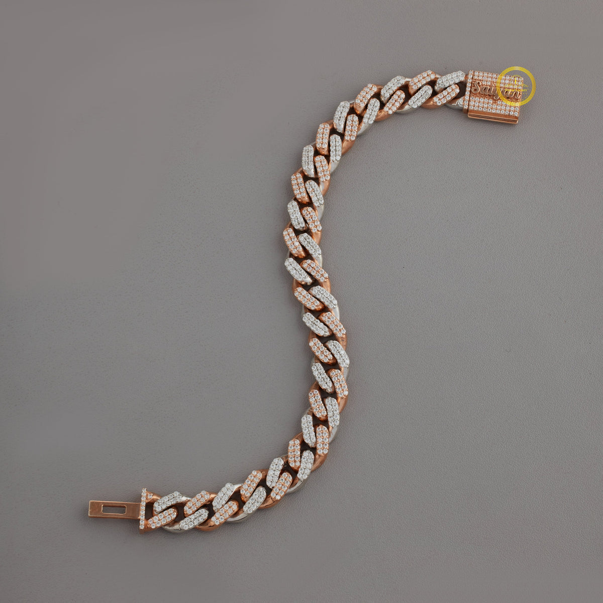 Personalized Rose Gold Moissanite Diamond Custom Bracelet by Ivevar - View 2