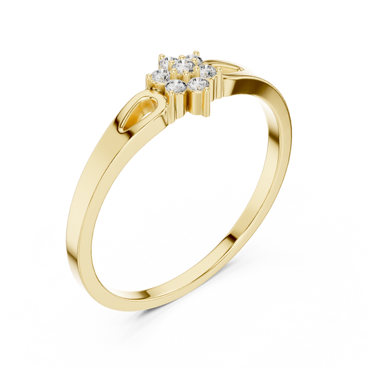 Round Cut Moissanite Diamond Cluster Ring Open Shoulder Ring - View 2