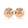 Sunburst Lab Diamond Round Center Flower Stud Earrings with Fluted Design - View 8