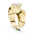 Round Cut Lab Grown Diamond Men's Unique Square Top Ring - View 5