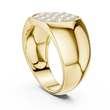 Round Cut Moissanite Diamond Men's Modern Geometric Cluster Wedding Band - View 5