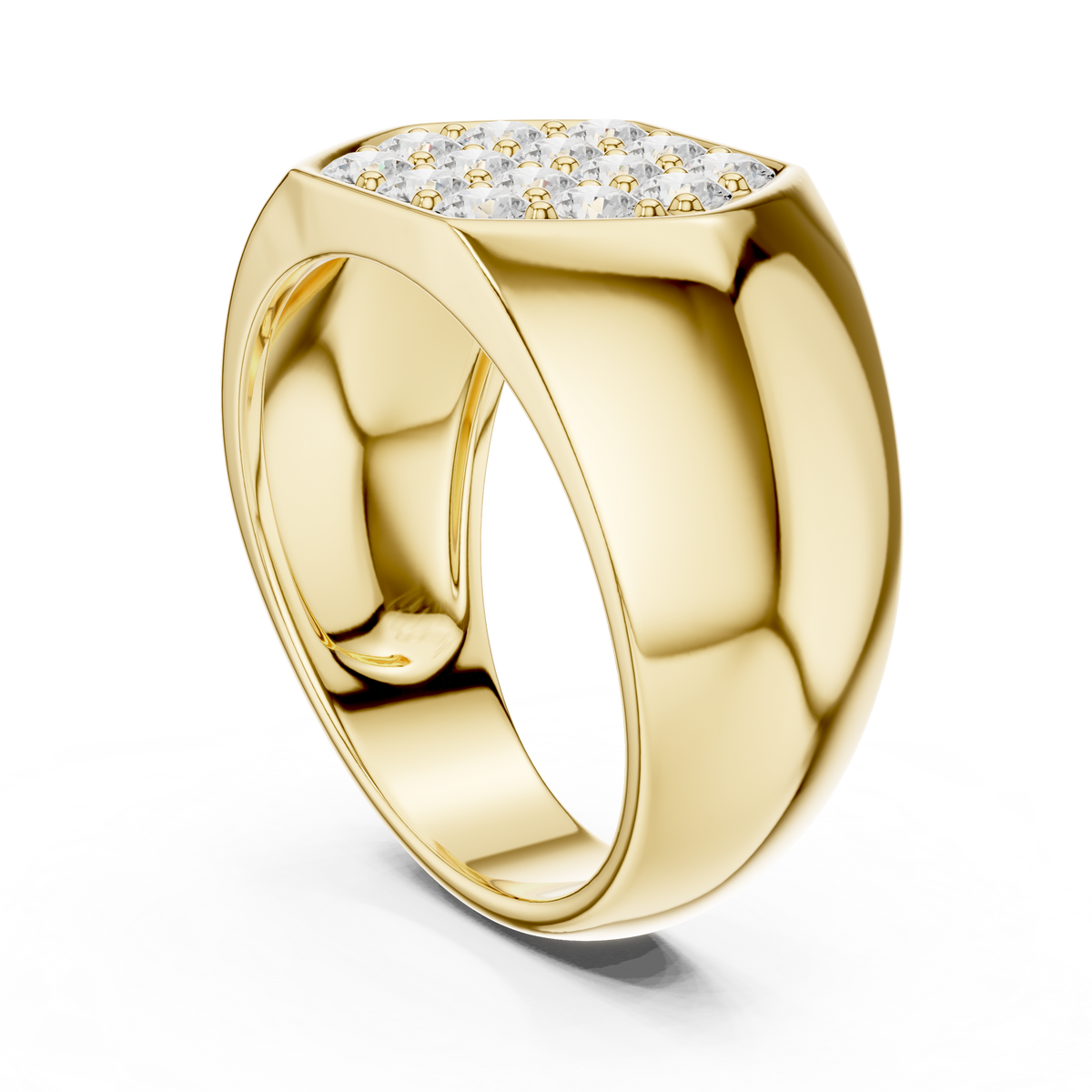 Round Cut Moissanite Diamond Men's Modern Geometric Cluster Wedding Band - View 5