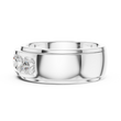 Round Cut Moissanite Diamond Men's Heavy Gold Classic Wedding Ring - View 9