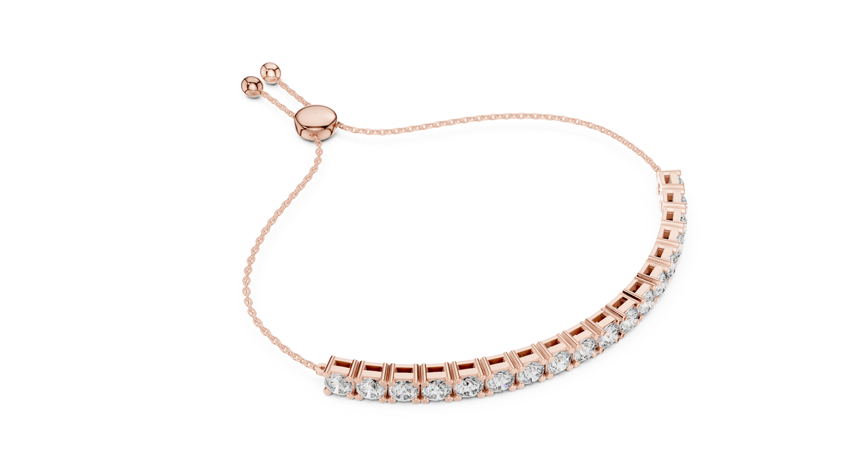 Round Moissanite Diamond Tennis Bracelet with Continuous Design - View 8