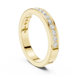 Modern Round Lab Diamond Channel Set Wedding Band - View 10