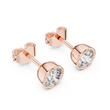 Bezel Set Round Lab Diamond Solitaire Stud Earrings with Minimal Modern Design - View 6