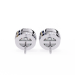 Premium Bezel Set Gold Stud Earrings with Sparkling Round Lab Grown Stones for Everyday Luxury - View 10