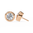 Premium Bezel Set Gold Stud Earrings with Sparkling Round Lab Grown Stones for Everyday Luxury - View 6