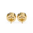 Premium Bezel Set Gold Stud Earrings with Sparkling Round Lab Grown Stones for Everyday Luxury - View 8
